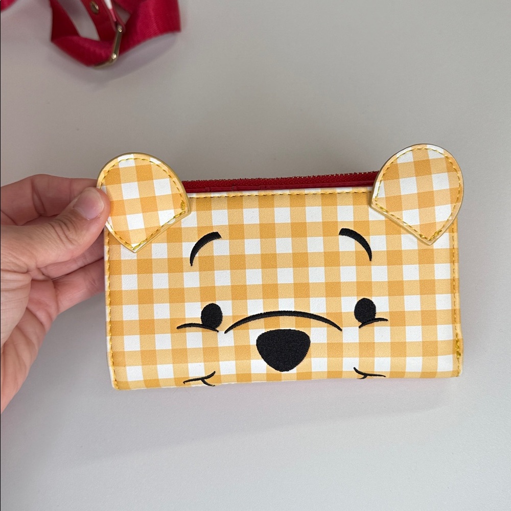 Loungefly Winnie the Pooh Gingham SET backpack AND wallet honey bees purse - Picture 11 of 14